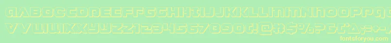 Czcionka Jeebra3D – żółte czcionki na zielonym tle