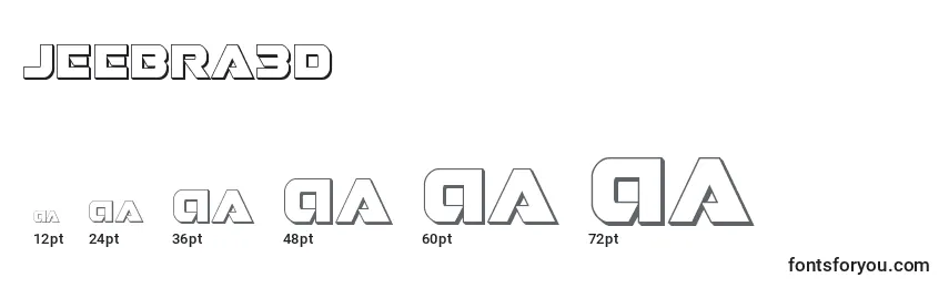 Größen der Schriftart Jeebra3D