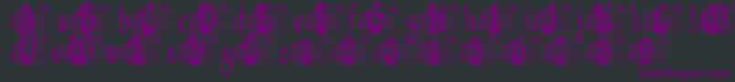 Czcionka BjfUglyDuckling – fioletowe czcionki na czarnym tle