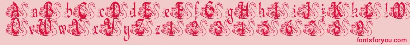 BjfUglyDuckling-Schriftart – Rote Schriften auf rosa Hintergrund