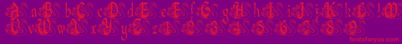 BjfUglyDuckling Font – Red Fonts on Purple Background