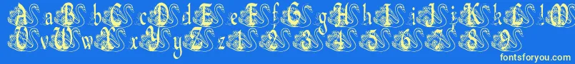 BjfUglyDuckling Font – Yellow Fonts on Blue Background