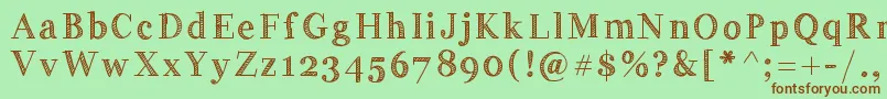 Handygeorge Font – Brown Fonts on Green Background