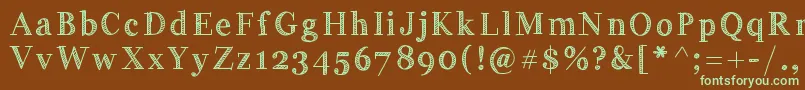 Handygeorge Font – Green Fonts on Brown Background