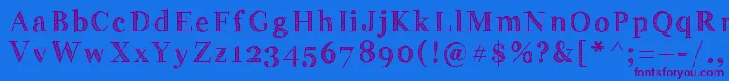 Handygeorge Font – Purple Fonts on Blue Background