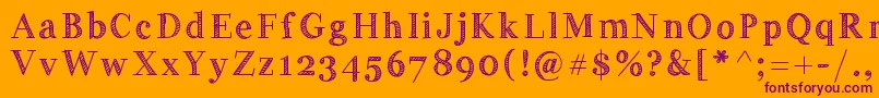 Handygeorge Font – Purple Fonts on Orange Background