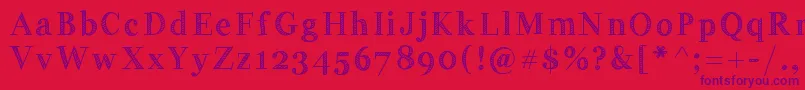 Handygeorge Font – Purple Fonts on Red Background