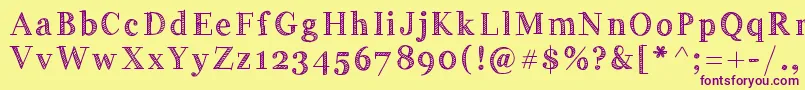 Handygeorge Font – Purple Fonts on Yellow Background