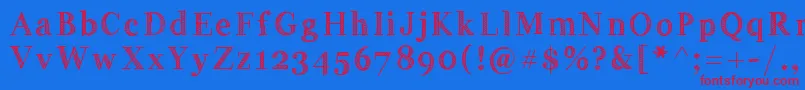 Handygeorge Font – Red Fonts on Blue Background