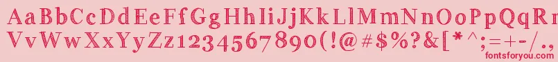 Handygeorge Font – Red Fonts on Pink Background