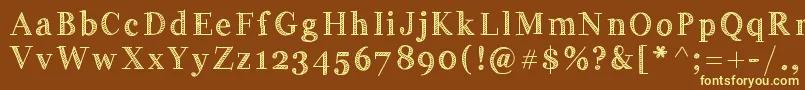 Handygeorge Font – Yellow Fonts on Brown Background