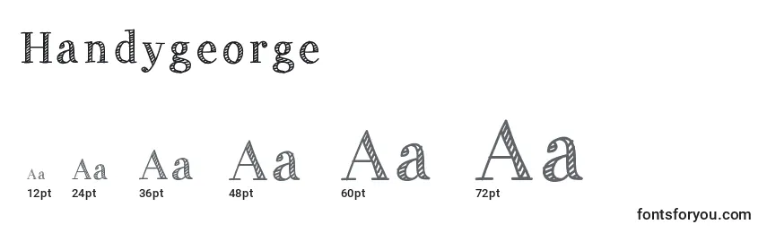 Größen der Schriftart Handygeorge