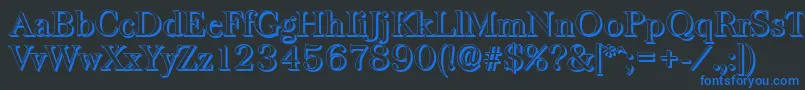 フォントBaskervilleshadowRegular – 黒い背景に青い文字