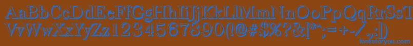 BaskervilleshadowRegular Font – Blue Fonts on Brown Background