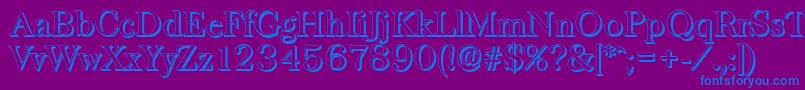 フォントBaskervilleshadowRegular – 紫色の背景に青い文字