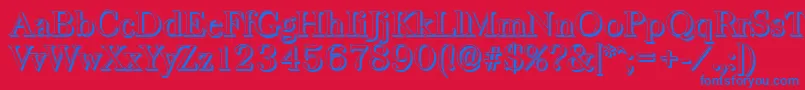 BaskervilleshadowRegular Font – Blue Fonts on Red Background
