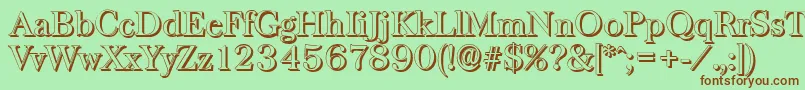 BaskervilleshadowRegular Font – Brown Fonts on Green Background