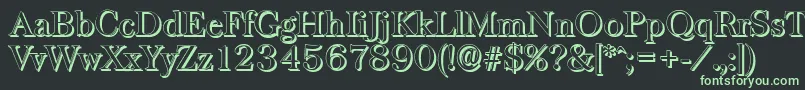 フォントBaskervilleshadowRegular – 黒い背景に緑の文字