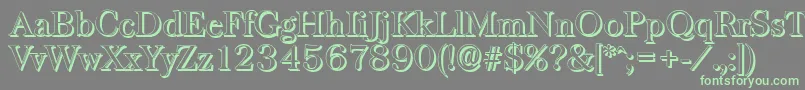 フォントBaskervilleshadowRegular – 灰色の背景に緑のフォント