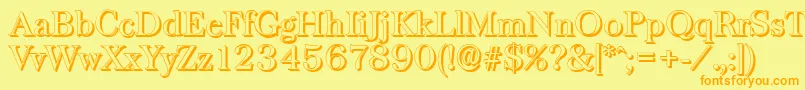 BaskervilleshadowRegular Font – Orange Fonts on Yellow Background