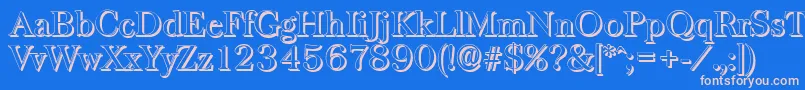 BaskervilleshadowRegular-Schriftart – Rosa Schriften auf blauem Hintergrund