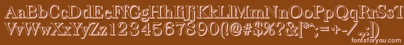 BaskervilleshadowRegular Font – Pink Fonts on Brown Background
