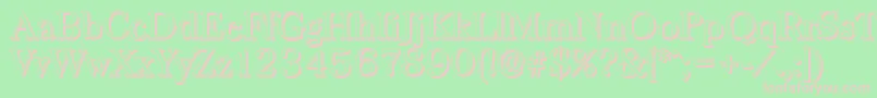 BaskervilleshadowRegular-fontti – vaaleanpunaiset fontit vihreällä taustalla