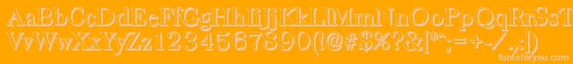 BaskervilleshadowRegular Font – Pink Fonts on Orange Background