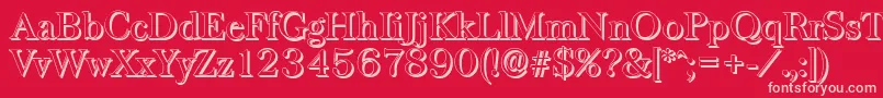 BaskervilleshadowRegular Font – Pink Fonts on Red Background