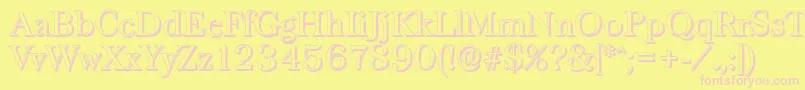 BaskervilleshadowRegular Font – Pink Fonts on Yellow Background