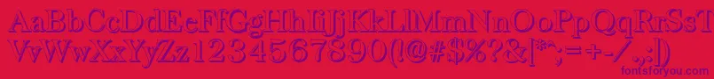 BaskervilleshadowRegular Font – Purple Fonts on Red Background