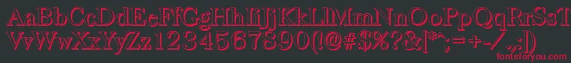 BaskervilleshadowRegular Font – Red Fonts on Black Background