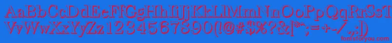 BaskervilleshadowRegular Font – Red Fonts on Blue Background