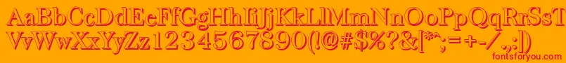 BaskervilleshadowRegular Font – Red Fonts on Orange Background