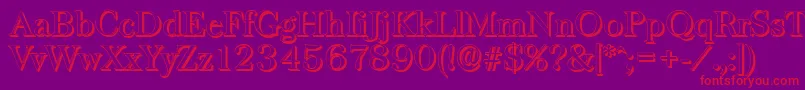 BaskervilleshadowRegular Font – Red Fonts on Purple Background