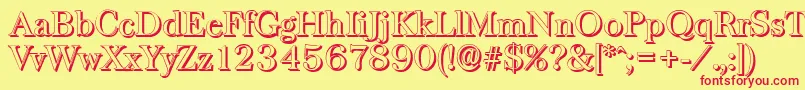 BaskervilleshadowRegular Font – Red Fonts on Yellow Background