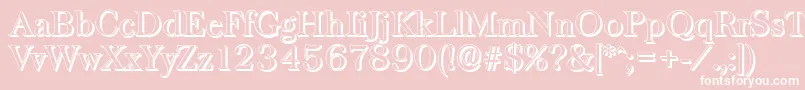 Czcionka BaskervilleshadowRegular – białe czcionki na różowym tle