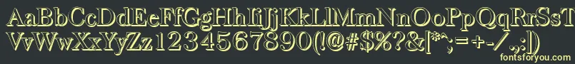 BaskervilleshadowRegular Font – Yellow Fonts on Black Background