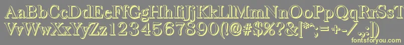 BaskervilleshadowRegular Font – Yellow Fonts on Gray Background