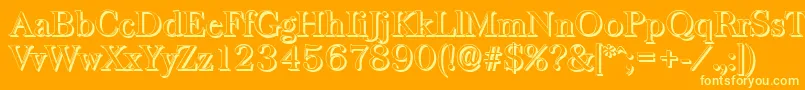 BaskervilleshadowRegular Font – Yellow Fonts on Orange Background