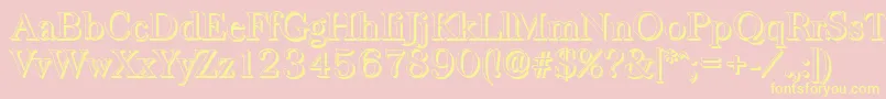 BaskervilleshadowRegular Font – Yellow Fonts on Pink Background