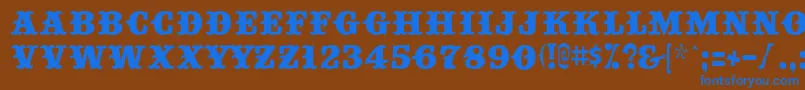 フォントBig Top – 茶色の背景に青い文字