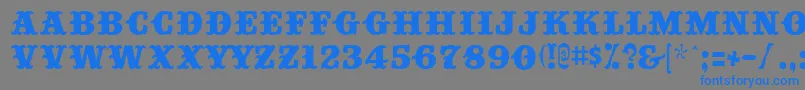 フォントBig Top – 灰色の背景に青い文字