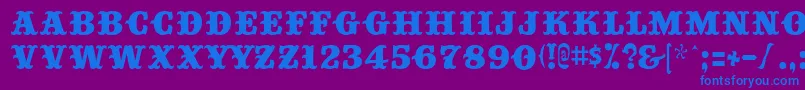 フォントBig Top – 紫色の背景に青い文字