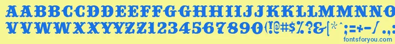 Big Top Font – Blue Fonts on Yellow Background