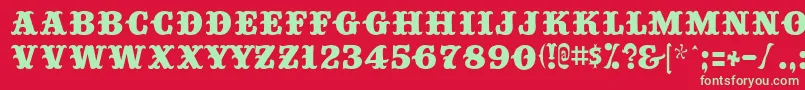 Big Top Font – Green Fonts on Red Background