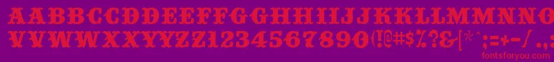 Big Top Font – Red Fonts on Purple Background