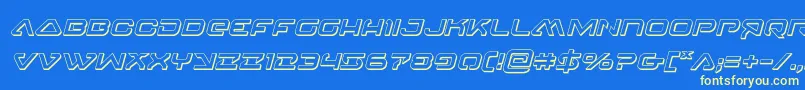 4114blasterv23Dital Font – Yellow Fonts on Blue Background