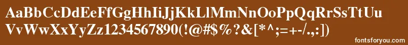 GrecoDemiSsiDemiBold-Schriftart – Weiße Schriften auf braunem Hintergrund