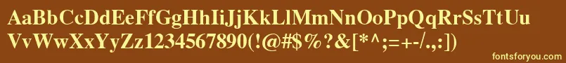Шрифт GrecoDemiSsiDemiBold – жёлтые шрифты на коричневом фоне